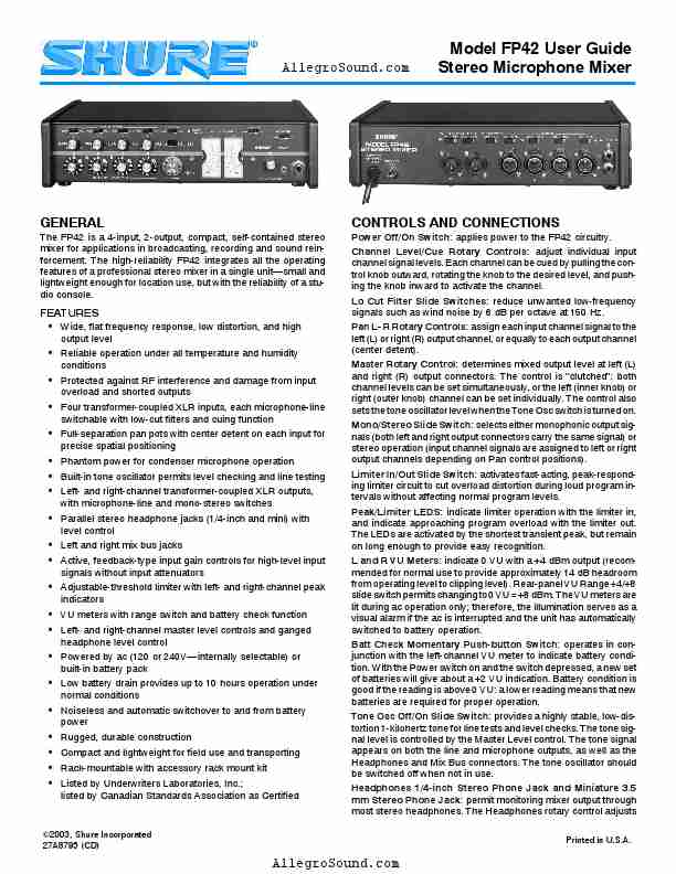 Shure DJ Equipment Model FP42-page_pdf
